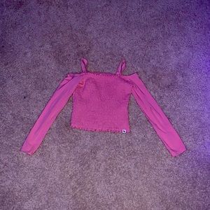 Pink cropped winter top